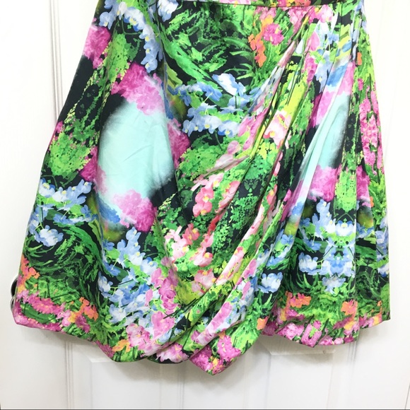 Zara | Floral Strapless Dress Large - Picture 6 of 13